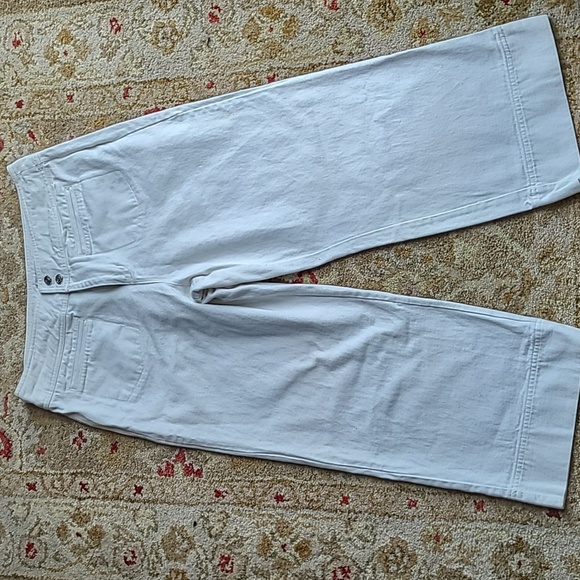 Chicos Flare Cropped White Denim Pant Size 2 - Picture 1 of 5